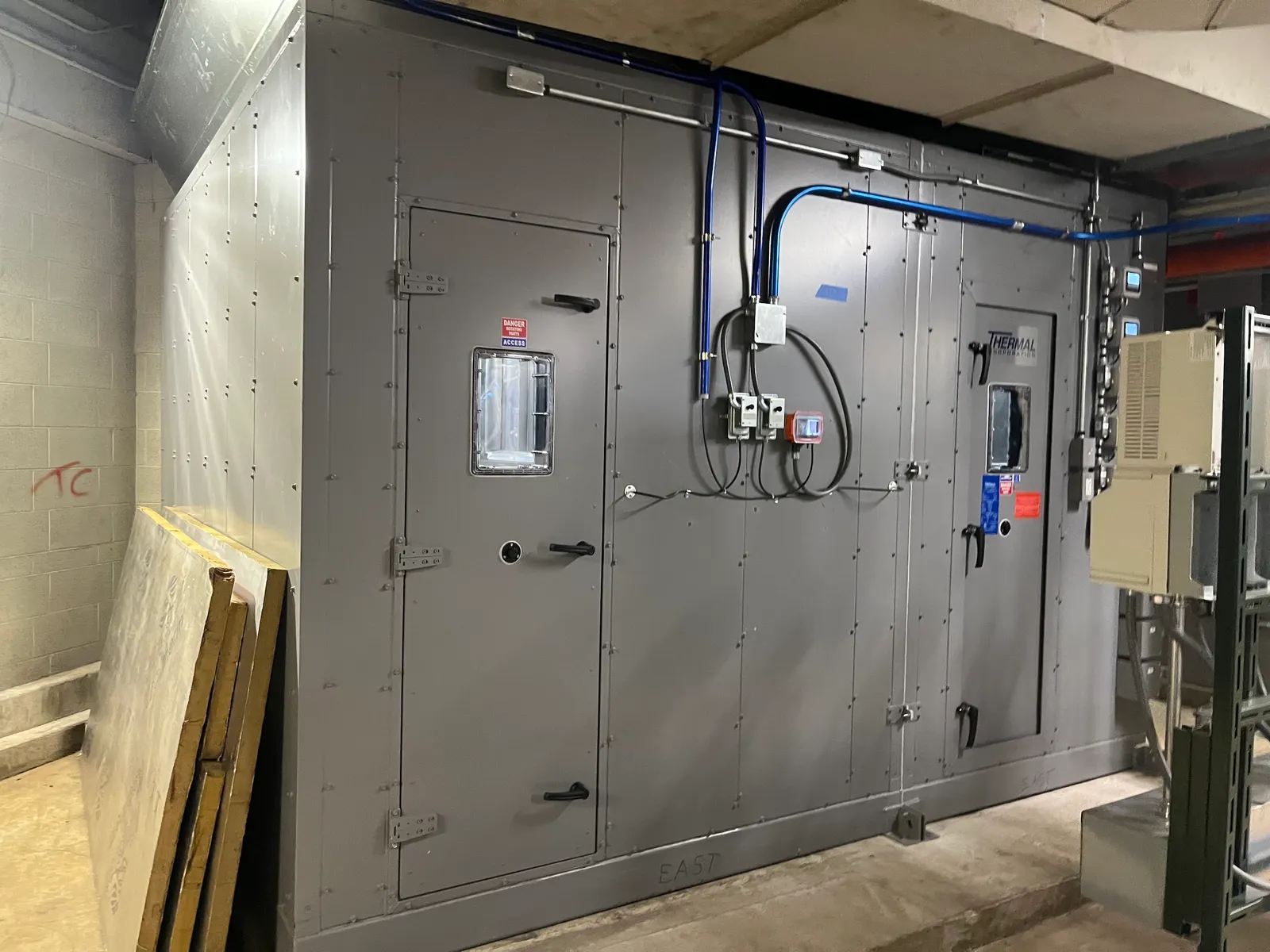 Air handling unit at the Behavioral Sciences Building at University of Illinois-Chicago.